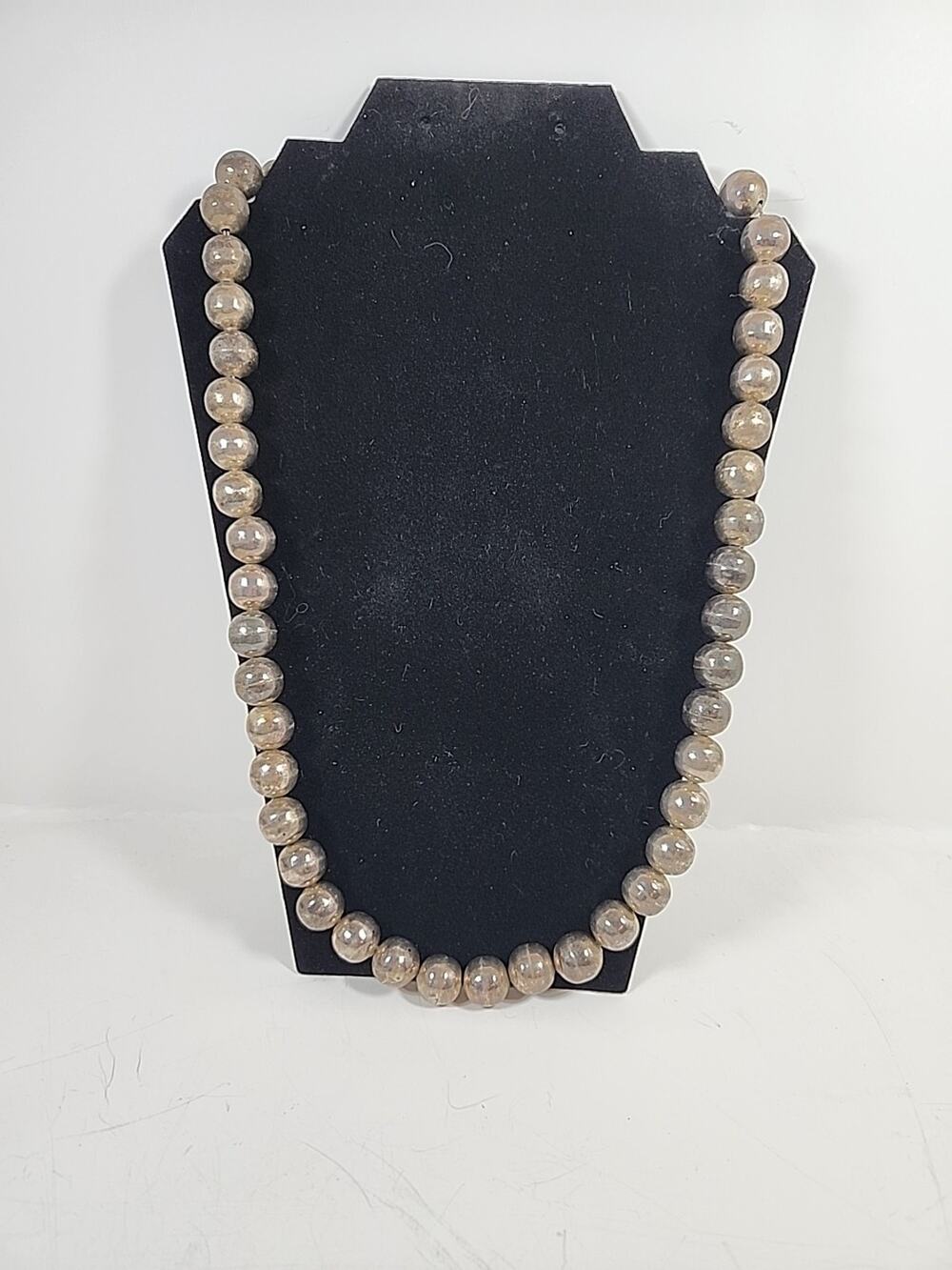 Vintage Sterling Silver 925 Taxco Mexico Large Beaded Necklace 4.7oz